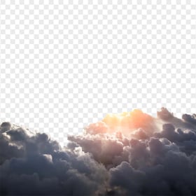 HD Black Clouds Smoke Sun Rays Transparent PNG
