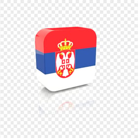Serbia Flag 3D Square Icon PNG