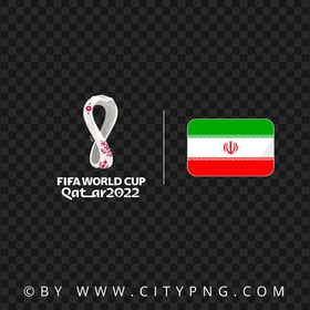 HD Iran Flag With Fifa Qatar 2022 World Cup Logo PNG