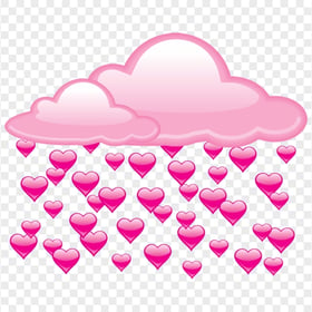 HD Pink Cloud Rain Emoji Hearts PNG