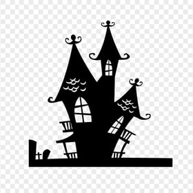 Halloween Castle Black Silhouette PNG