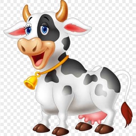 HD Happy Cow Cartoon Character PNG