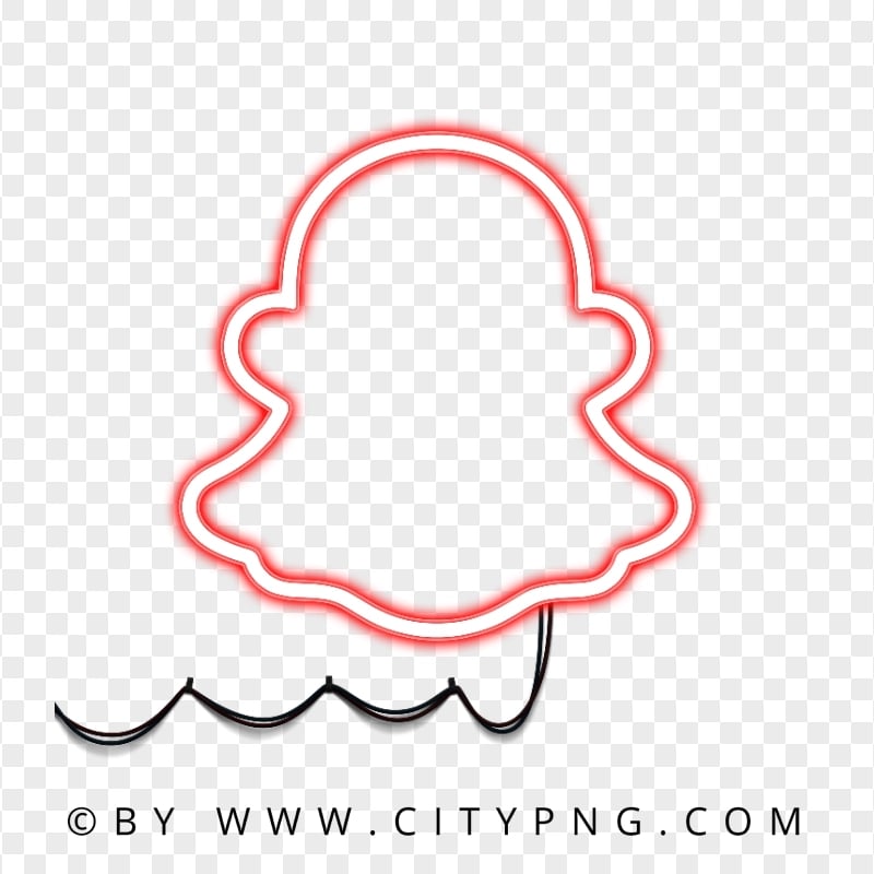 HD Red Snapchat Neon Logo With El Wire PNG