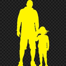 HD Yellow Child And Father Silhouette PNG