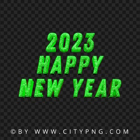 2023 Green Glitter Happy New Year PNG Image