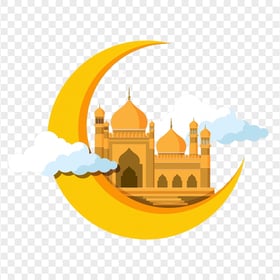 Illustration Ramadan Mosque Moon Icon