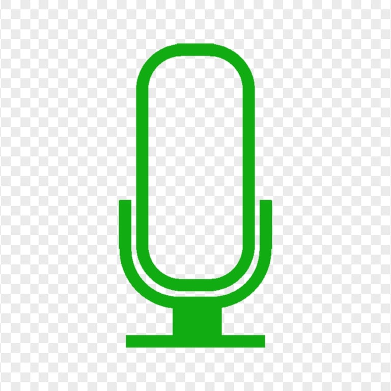 Green Microphone Mic Voice Sound Icon Transparent Background