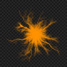 HD Orange Energy Ball Electric Lighting Effect PNG