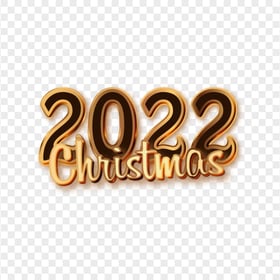 Gold 2022 Christmas Text HD PNG