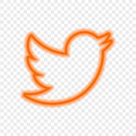 HD Orange Neon Twitter Bird Logo PNG