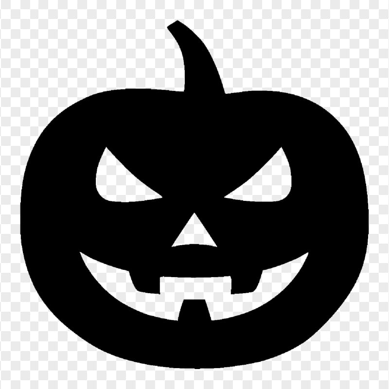 Transparent Jack-o'-lantern Monster Pumpkin Face Black Silhouette