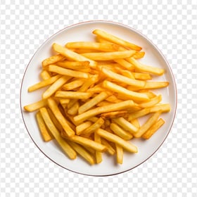 Top View Of French Fries On Ceramic Plate HD Transparent PNG