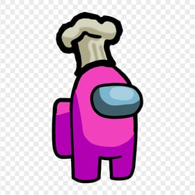 HD Pink Among Us Crewmate Character With Chef Hat PNG