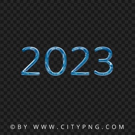 Blue 2023 Glossy Text Logo PNG Image