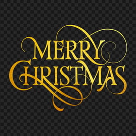 HD Golden Gold Merry Christmas Text PNG