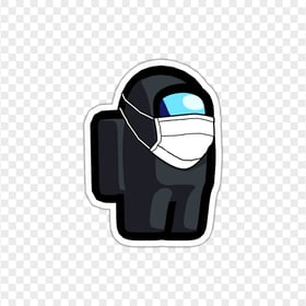 HD Black Among Us Character Covid Surgical Mask Stickers PNG