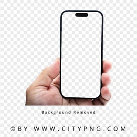 HD iPhone 15 Plus In Hand Mockup Transparent PNG