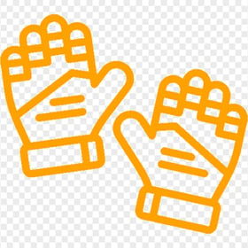 Transparent HD Orange Goalkeeper Gloves Outline Icon