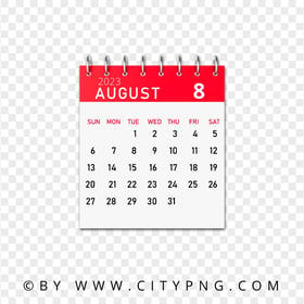 August 2023 Graphic Calendar FREE PNG