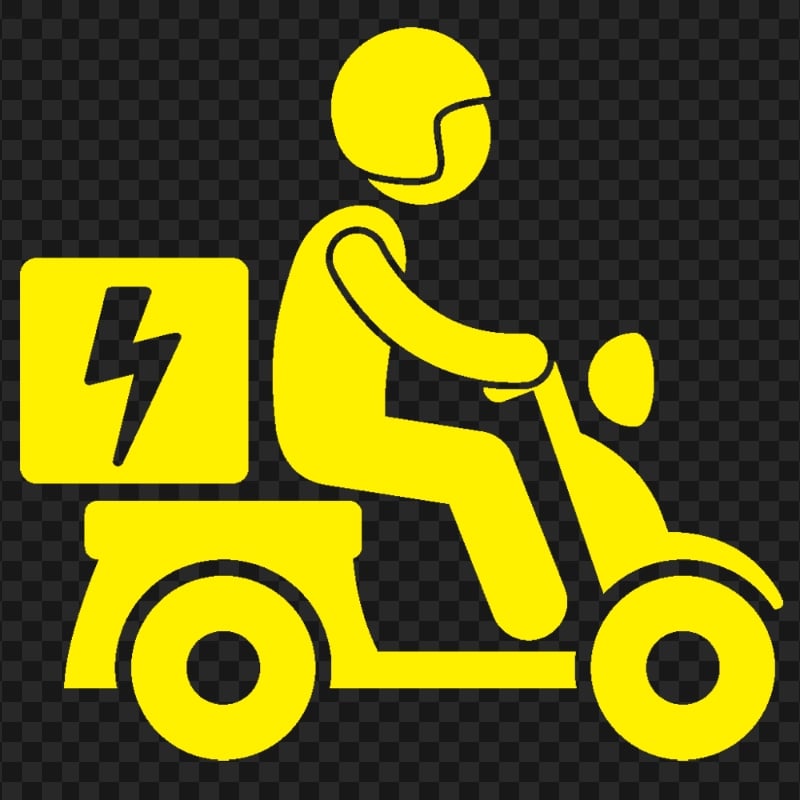 Fast Scooter Delivery Shipping Yellow Icon FREE PNG