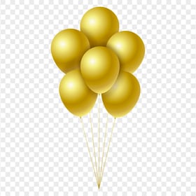 HD Gold Balloons Flying PNG