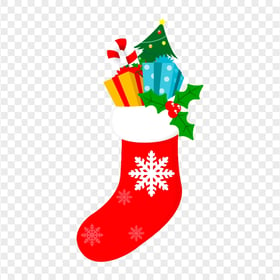 Decorated Christmas Socks Cartoon Vector PNG Image