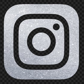 HD Silver Glitter Instagram IG Logo Icon PNG