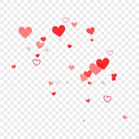 Red Floating Hearts Background HD Transparent PNG