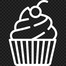 White Cupcake Muffin Outline Icon Silhouette PNG