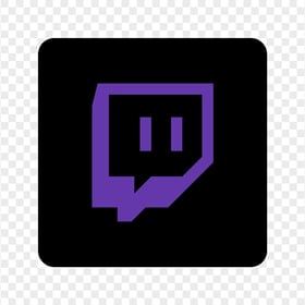 HD Twitch Black & Purple Square Icon Transparent Background PNG