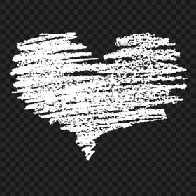 HD White Sketch Heart Love Valentine PNG