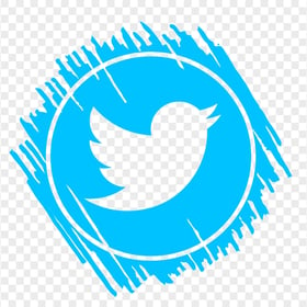 HD Blue Scribble Twitter Icon PNG