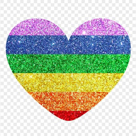 HD Rainbow Glitter Heart PNG