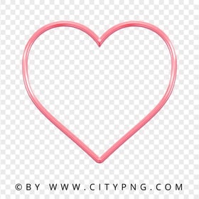 Pink Outline Heart HD Transparent Background