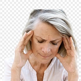 Old Woman Female Feels Pain Migraine Headache