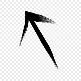 HD Black Arrow Top Left Brush Stroke PNG