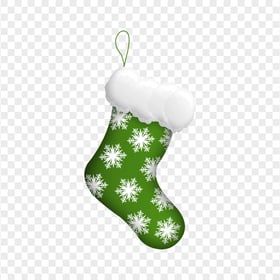 Green Winter Christmas Santa Socks Vector Cartoon PNG