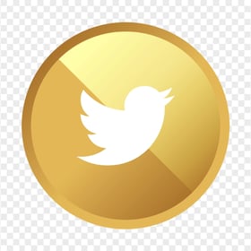 HD Golden Twitter Round App Icon PNG