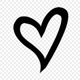 Black Outline Hand Drawn Heart PNG