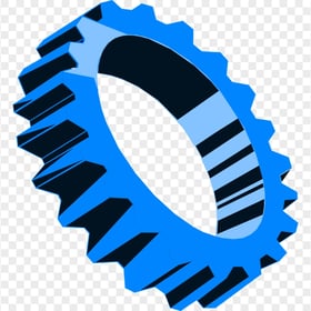 Blue 3D Gear Wheel Machine Download PNG