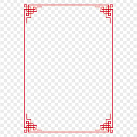 Vertical Red Chinese Frame HD PNG