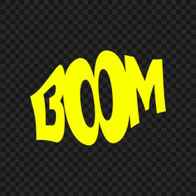 HD Yellow Boom Word Text PNG