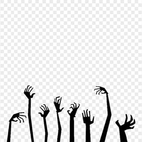 HD Halloween Black Hands Zombie Monster Silhouettes Transparent PNG