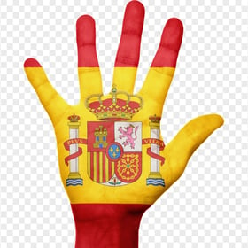 Painted Open Hand Spain Flag FREE PNG