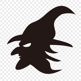 HD Halloween Black Witch Face Silhouette PNG