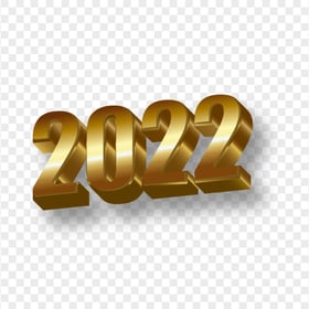 2022 3D Gold Text FREE PNG