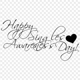 Happy Singles Day Outline Text Black