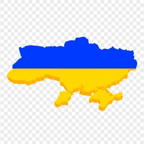 HD Ukraine Flag 3D Map PNG