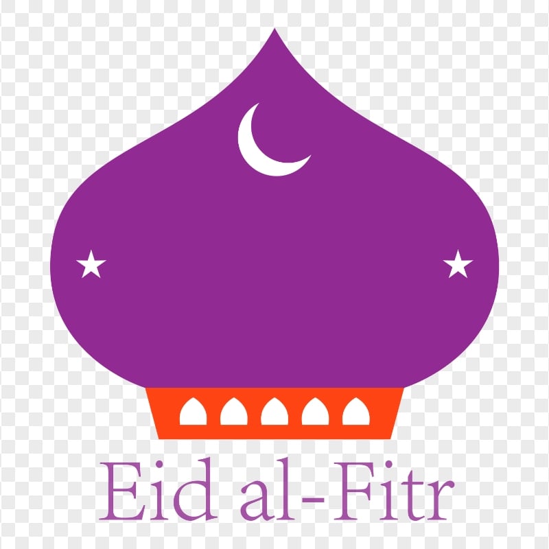 English Purple Eid Al Fitr Logo Design