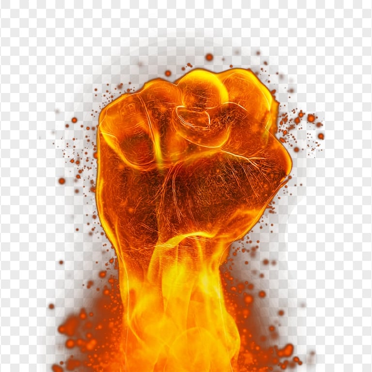 HD Flaming Fist Hand Fire PNG